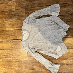 Wilt Heather Gray Ruffle Cuff Sweatshirt
